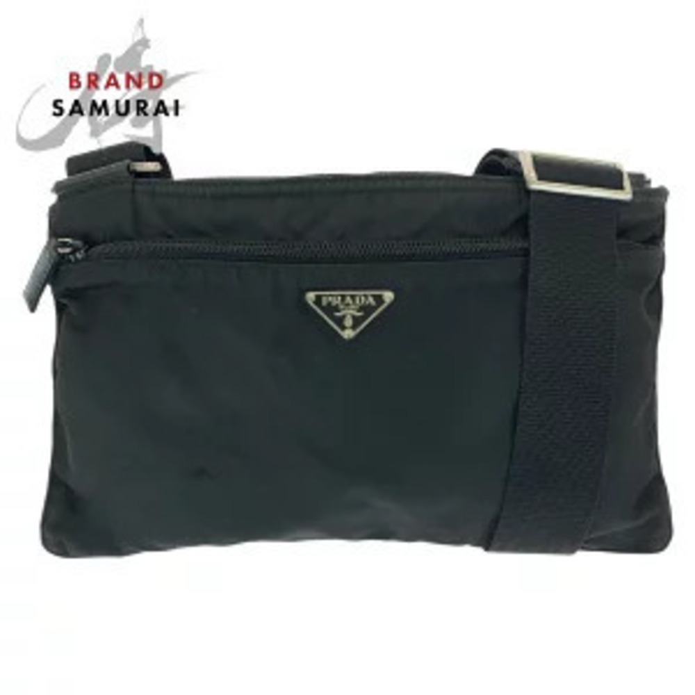 Prada Tessuto Triangle Plate Black Shoulder Bag Messenger